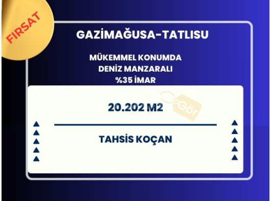 TATLISUDA PROJENİZ İÇİN PRESTİJLİ BİR KONUMDA MÜKEMMEL BİR ARSA