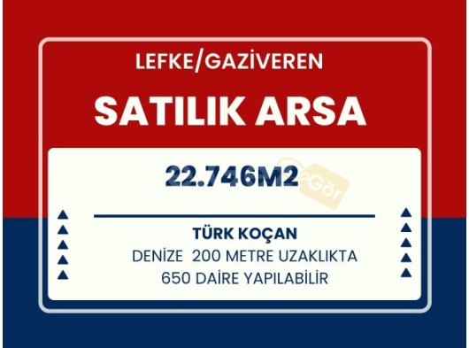 LEFKE GAZİVERENDE AFRODİTE ÇOK YAKIN KONUMDA DENİZE 200 METRE UZAKLIKTA 650 DAİRELİK YÜKSEK KAT İZİNLİ SATILIK ARSA