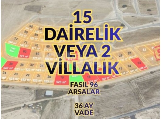 LEFKOŞADA MERKEZE 10 DK MESAFEDE 24 AY-36 AY ELDEN FAİZSİZ ÖDEME SEÇENEKLERİ İLE 15 DAİRELİK VEYA 2 VİLLALIK PARSELLER