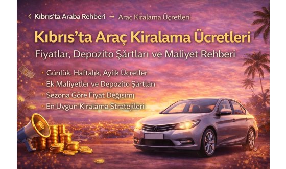 KIBRIS’TA ARAÇ KİRALAMA ÜCRETLERİ