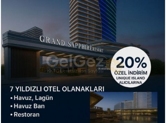 GRAND SAPPHİRE BLUE PROJESİNDE BİZDEN ALAN MÜŞTERİLERE NET 20% İNDİRİM VE 36 AY TAKSİT PLANİ