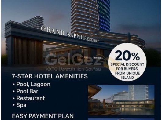 GRAND SAPPHİRE BLUE PROJESİNDE BİZDEN ALAN MÜŞTERİLERE NET 20% İNDİRİM VE 36 AY TAKSİT PLANİ