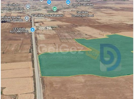 Geçitkale Anayola Sıfır Konumda Projeler İçin Muhteşem Lokasyonda Arazi