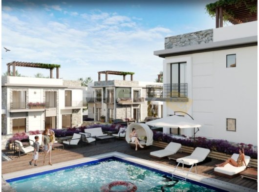 Girne Çatalköy Bölgesinde Zemin Kat Bahçeli Seçeneklerle 3 Yatak Odalı Daireler Satılık