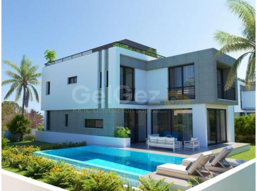 Girne Bölgesi Karaoğlanoğlu Merit Hotele Çok Yakın 4+1 Havuzlu Geniş Bahçeli Villalar Satılık