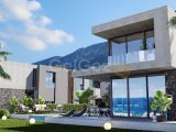 Girne Lapta Bölgesinde Muhteşem Konumda Dağ ve Deniz Manzaralı 4+1 Lüks Havuzlu Villalar Satılık