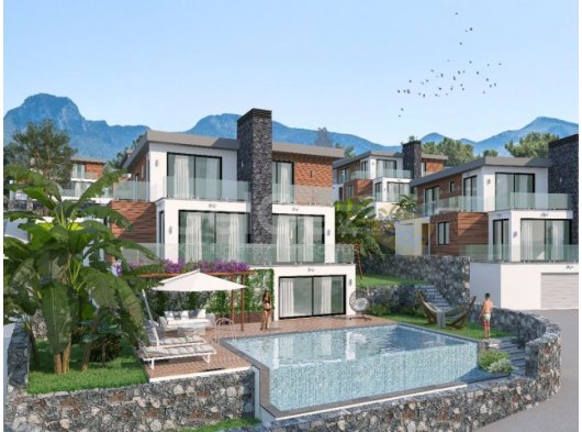 Girne Çatalköyde Ultra Lüx 3+1 ve 4+1 Seçenekli Satılık Villa
