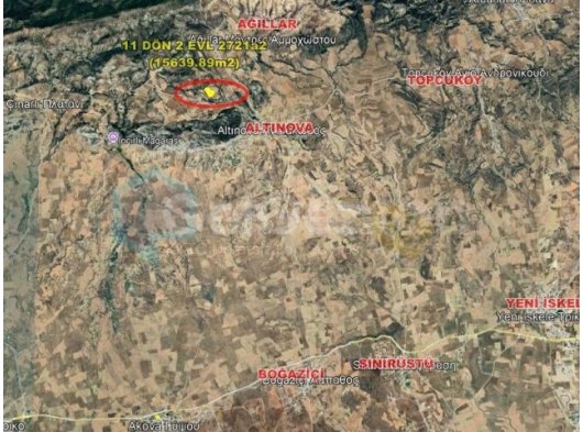 İSKELE AĞILLAR BÖLGESİ KAÇIRILMAYACAK FIRSATLA RESMİ YOLU OLAN 11 DÖN 2 EVL (15639m2) SATILIK TARIM ARAZİSİ - 05338641212