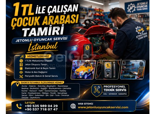 1 TL ile Çalışan Çocuk Arabası Tamiri | Jetonlu Oyuncak Servisi İstanbul