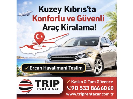 Ercan Havalimanından ücretsiz teslim aracınızı kiralayın, tatilinize konfor katın…