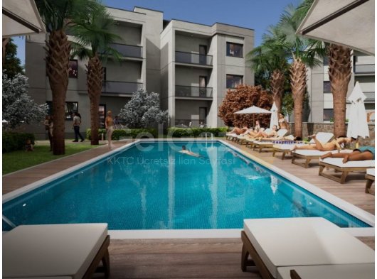 Girne Alsancakda Havuzlu Site İçerisinde Dağ ve Deniz Manzaralı 2+1 Satılık Daireler