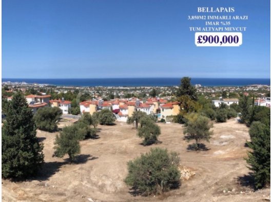 GİRNE BELLAPAİS | SATILIK DENİZ & DAĞ MANZARALI ARSA