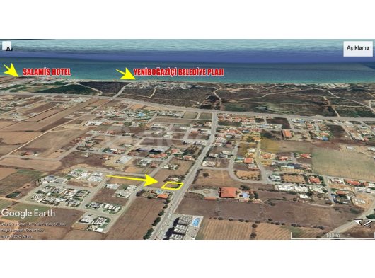 Gazimağusa Yeni Boğaziçi Bölgesinde Köşe üzeri 563,72m2 Ticari izinli Satılık Arsa - 5338641212