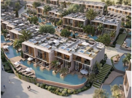 Girne Esentepe'de Bahçe Katı Havuz Manzaralı, Premium Bir Yaşam Tarzı Sunan ve İnşaatı Hızla Devam Eden Projede, satılık 1+0 daire