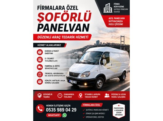 İSTANBUL ŞOFÖRLÜ PANELVAN DAĞITIM HİZMETİ