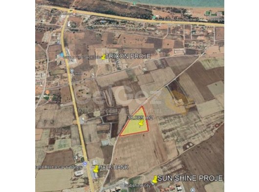 İskele bahçelerde imara açık 18.089 m2 kare arazi.