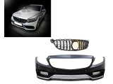 W205 C SERISI IÇIN C63 GÖRÜNÜM ÖN TAMPON PANJUR (SILVER TRIM)-GTR PANJUR ILE