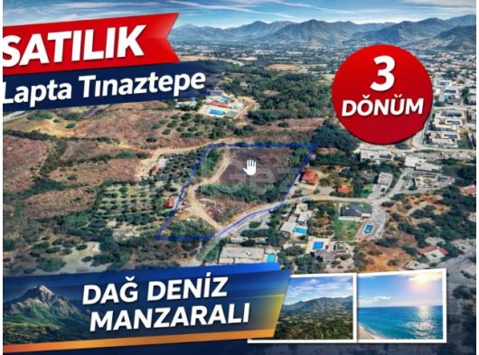 Girne Lapta; Dağ Deniz Manzaralı Arsa