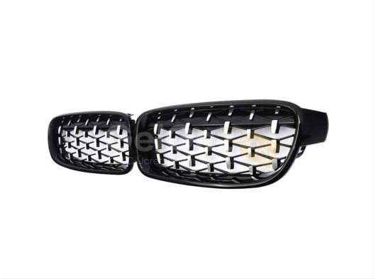 3 SERISI F30 2012-2018 IÇIN UYUMLU DIAMOND PANJUR (BÖBREK) PIANO BLACK