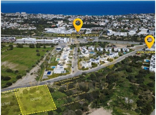 GİRNE ERON MARKET ARKASI PREMİUM EŞSİZ LOKASYONDA FULL DENİZ MANZARALI ÖNÜ KAPANMAZ SATILIK ARSA