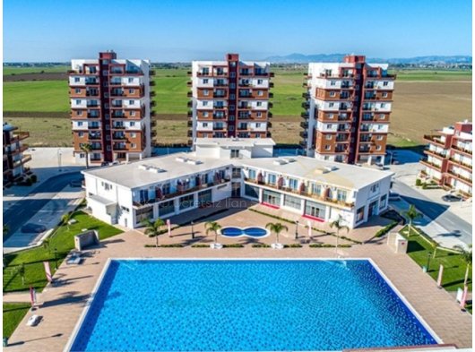 İskele, Long Beach. "Royal sun Residence" River apt. Full furniture. KOÇAN is ready. Pools. Gyms. Restaurants. Market.