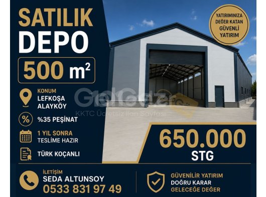SATILIK 500 M2 DEPO LEFKOŞA ALAYKÖY