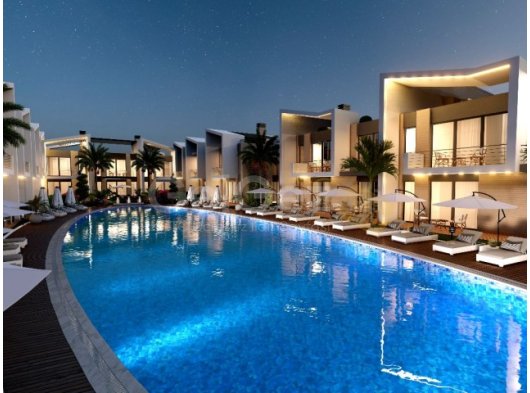 Girne Lapta'da Proje Aşamasındaki Eşyalı Daire! Bahçe ve Havuz Keyfi Sizi Bekliyor!