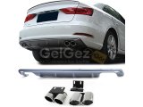 A3 8V 2016-2020 Sedan S3 Difüzör + Egzoz Ucu