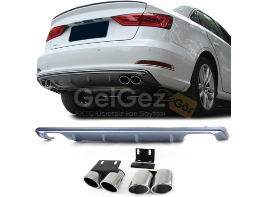 A3 8V 2016-2020 Sedan S3 Difüzör + Egzoz Ucu