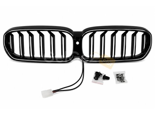 BMW G30 LCI M5 Mavi LED'li Panjur Parlak Siyah