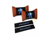 Peugeot Uyumlu Logolu Boyun Yastığı ve Emniyet Kemer Kılıfı