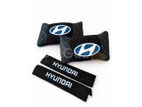 Hyundai Logolu Boyun Yastığı Ve Emniyet Kemer Kılıfı Kahverengi