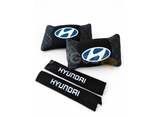 Hyundai Logolu Boyun Yastığı Ve Emniyet Kemer Kılıfı Kahverengi