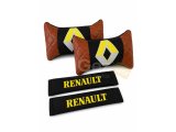 Renault Logolu Emniyet Kemeri ve Boyun Yastığı Kahverengi