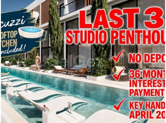 116.800 £ (BİR ADET MEVCUT) VE 2 ADETİ 119.800 £'DAN - BAHCELER'DE BUTİK BİR PROJEDE STÜDYO PENTHOUSE DAİRE