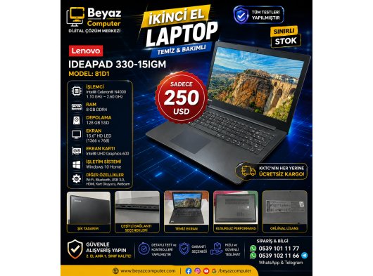 2.EL Lenovo ideapad 330 15.6,8 GB,128 GB