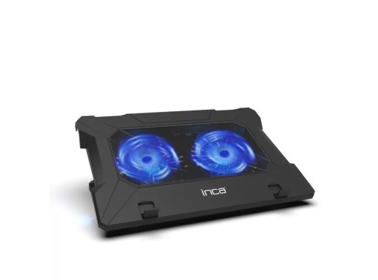 INCA INC-021RX ERGONOMIC DOUBLE FAN + STAND + WİTH RUBBER SILENT NOTEBOOK COOLER BLACK