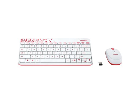 LOGITECH MK240 BEYAZ-KIRMIZI WRL K+M SET
