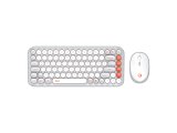 DAXİ MK-340 Klavye Kablosuz Set Bluetooth/ WiFi Orange Grey Q TR Retro Tuş 3 Cihaza Bağlantı Mini