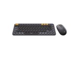 DAXİ MK-350 Klavye Kablosuz Set Bluetooth/ WiFi Siyah Q TR Retro Tuş 3 Cihaza Bağlantı Mini+Pad