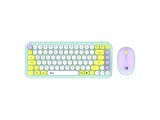 DAXİ MK-340 Klavye Kablosuz Set Bluetooth/ WiFi Mint Green Q TR Retro Tuş 3 Cihaza Bağlantı Mini