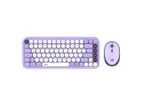 DAXİ MK-340 Klavye Kablosuz Set Bluetooth/ WiFi Lilac Q TR Retro Tuş 3 Cihaza Bağlantı Mini