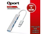QPORT Q-TUC05 TYPE-C TO 4 PORT METAL USB ÇOKLAYICI