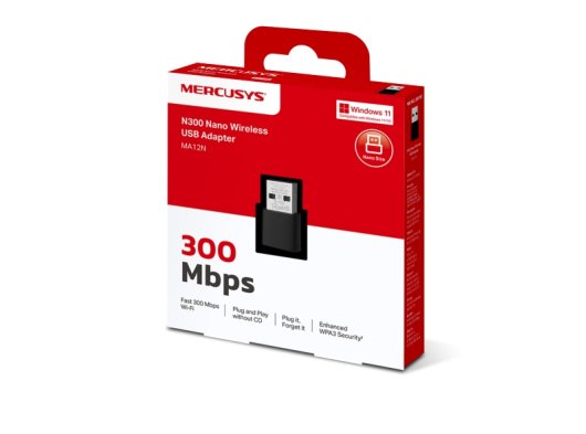 TP-Link Mercusys MA12N N300 Nano Wi-Fi USB Adapter