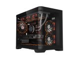 1ST PLAYER UVIEW UV6 SİYAH 750W 80+ SILVER ATX 3.1 ARGB 3X12CM FAN PANORAMİK TEMPERLİ CAM USB 3.0