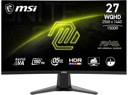 MSI 27'' MAG 27CQ6F Curved 2560X1440 1500R VA RAPID 0.5ms180HZ FreeSync Siyah QHD Monitör