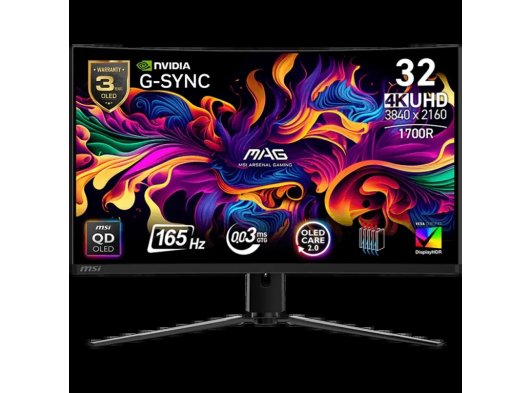 Msi 31.5'' Mag 321Cup Curved 1700R Qd-Oled 0.03Ms 165Hz Uhd