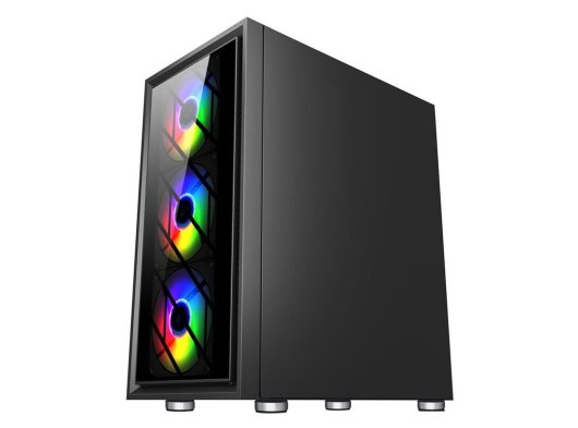 1ST PLAYER AR7-G SİYAH 750W 80+ SILVER ATX 3.1 ARGB 4X12CM FAN TEMPERLİ CAM USB 3.0 ATX KASA