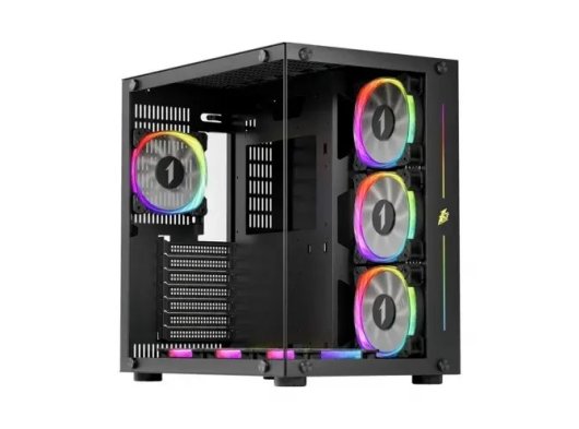 1ST PLAYER SP8 SİYAH 750W 80+ SILVER ATX 3.1 ARGB 7X12CM FAN TEMPERLİ CAM USB 3.0 ATX KASA
