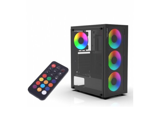 INCA EGM-15XN 4X120mm ARGB Fan Control Remote USB 3.0 Mid-Tower ATX Tempered Glass Gaming KASA (PSU YOK)